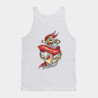 Ship Anchor Colorful Tattoo Tank Top